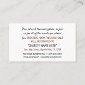 Retro-Design, Wohltätigkeit-Bake-Sale-Eventwerbung Visitenkarte (Rückseite)