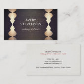 Retro Designer und Mode Stylist Gold Wood Look Visitenkarte (Vorne/Hinten)