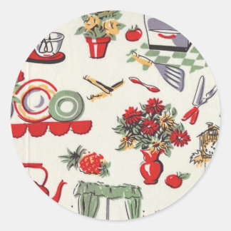 Retro-Designs der 50er Jahre Runder Aufkleber