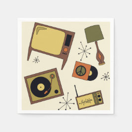 Retro-Designs für Platten, V.V. und mehr Serviette