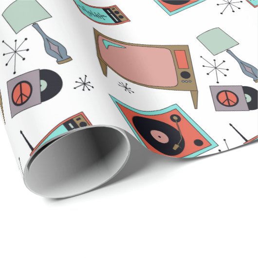 Retro-Designs Geschenkpapier (Rolleneckpunkt)