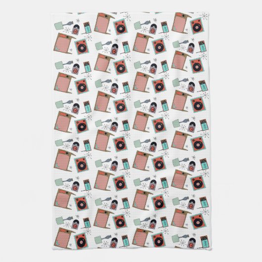 Retro-Designs Geschirrtuch (Vertikal)