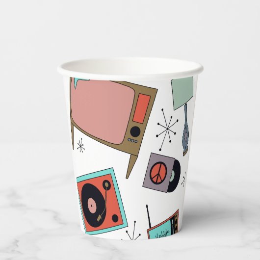 Retro-Designs Pappbecher (Rückseite)