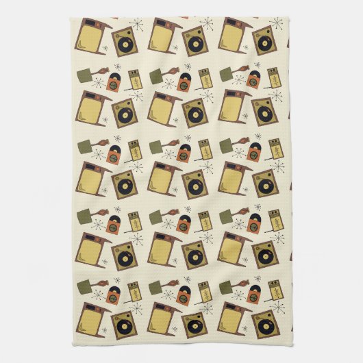 Retro-Designs von T.V.'s, Platten Geschirrtuch (Vertikal)