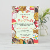 Retro Dessert Party Gelatine Salat Cake Sherbet Einladung (Stehend Vorderseite)