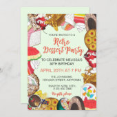 Retro Dessert Party Gelatine Salat Cake Sherbet Einladung (Vorne/Hinten)