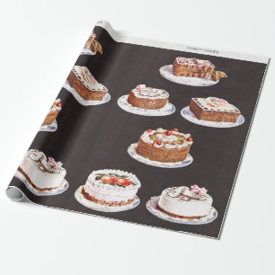 Retro-Dessert-Torte-Verzierung dekorieren Geschenkpapier