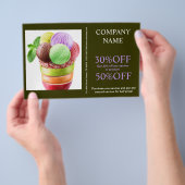 Retro-Desserts, Süßigkeiten Eis Flyer (Handgriff)