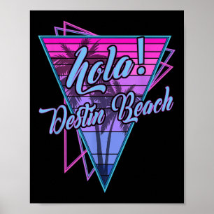 Retro Destin - Hallo Destin Beach Florida Vintage  Poster
