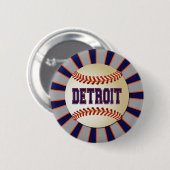 RETRO DETROIT-BASEBALL BUTTON (Vorne & Hinten)