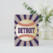 RETRO DETROIT BASEBALL POSTKARTE (Stehend Vorderseite)