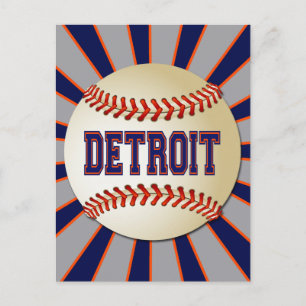 RETRO DETROIT BASEBALL POSTKARTE