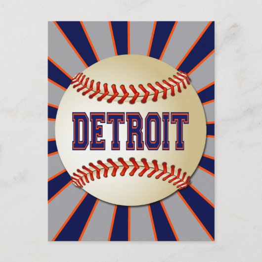 RETRO DETROIT BASEBALL POSTKARTE (Vorderseite)