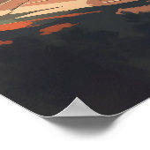 Retro Detroit Michigan Travel Poster (Ecke)