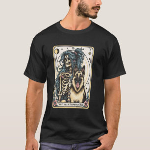 Retro-Deutscher-Schaferhund-Mutter-Tarotkarte-Hexe T-Shirt