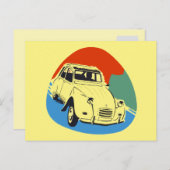 Retro Deux Chevaux die Zinnsnase Postkarte (Vorne/Hinten)