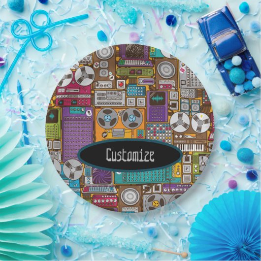 Retro Devices Recording Studio Pappteller (Party)