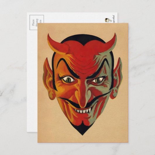 Retro Devil Postcard Postkarte (Vorne/Hinten)
