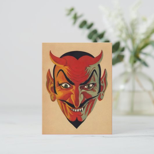 Retro Devil Postcard Postkarte (Stehend Vorderseite)