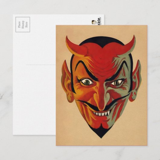 Retro Devil Postcard Postkarte (Vorne/Hinten)