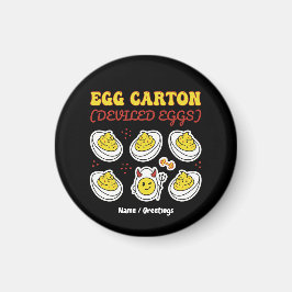 Retro Deviled Egg Six Pack Fitness Pun Vintage Egg Magnet