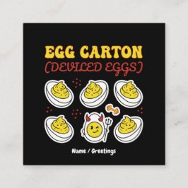 Retro Deviled Egg Six Pack Fitness Pun Vintage Egg Quadratische Visitenkarte