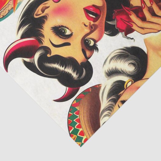 Retro Devilish Button-up Seidenpapier (Ausschnitt)