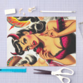 Retro Devilish Button-up Seidenpapier (Handwerk)