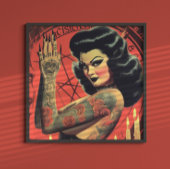 Retro Devilish Girl Poster