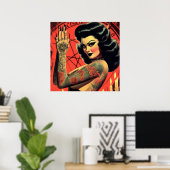 Retro Devilish Girl Poster (Heimbüro)