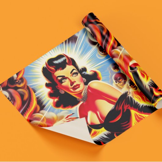 Retro Devilish Pinup Geschenkpapier
