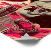 Retro Devilish Woman Collage Poster (Ecke)