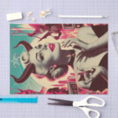 Retro Devilish Woman Collage Seidenpapier (Handwerk)