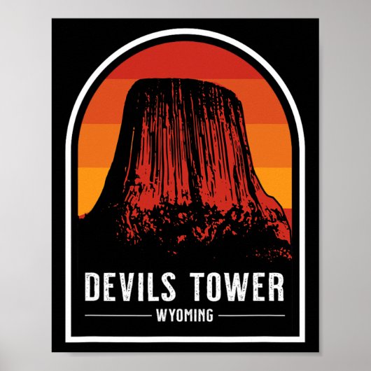 Retro Devils Tower National Monument Wyoming Wande Poster (Vorne)
