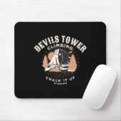 Retro Devils Tower Wyoming Berg Felsenklettern  Mousepad (Mit Mouse)