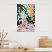 Retro Devon Rex Poster, Devon Rex Ölbild Poster (Küche)