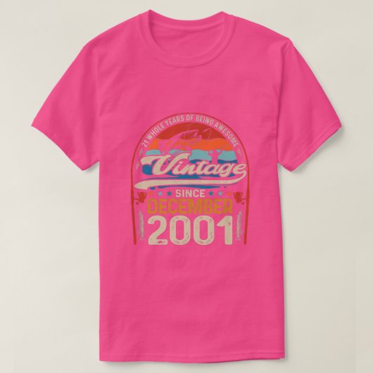 Retro Dezember 2001 21 Jähriger Fischfang Lover 21 T-Shirt (Design vorne)