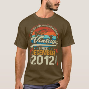 Retro Dezember 2012 10 Jahre altes Angeln über 10. T-Shirt