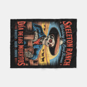 Retro Día De Los Muertos Cowboy Farmer Fleecedecke (Vorderseite (Horizontal))