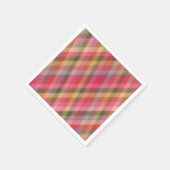 Retro Diagonal Christmas Plaid Cute Preppy Holiday Serviette (Ecke)
