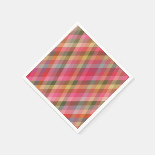 Retro Diagonal Christmas Plaid Cute Preppy Holiday Serviette (Ecke)
