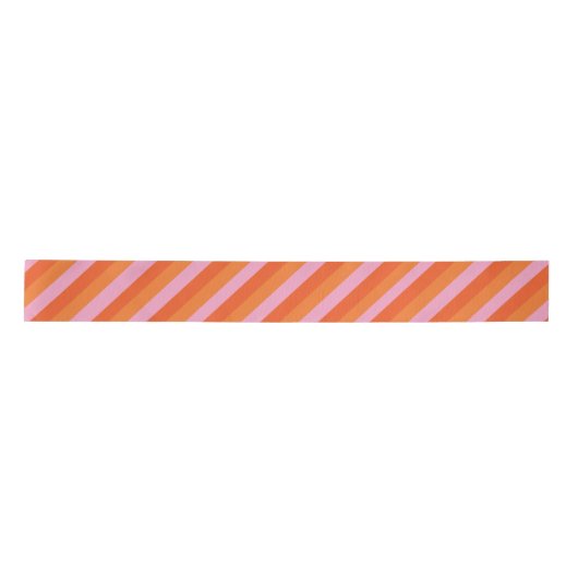 Retro Diagonal Orange und Pink Satin Ribbon Satinband (Vorderseite)