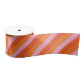 Retro Diagonal Orange und Pink Satin Ribbon Satinband (Spule)