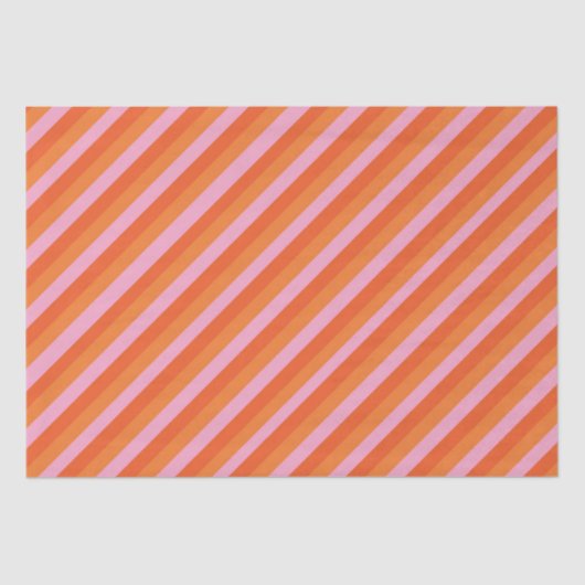 Retro-Diagonal-Orange- und rosa Gewebepapier Seidenpapier (Vorderseite)