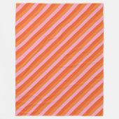 Retro Diagonal Orange und Rosa Streifen Fleece Bla (Vorderseite)