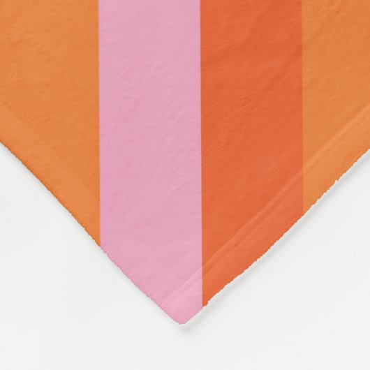 Retro Diagonal Orange und Rosa Streifen Fleece Bla (Ecke)