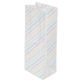 Retro Diagonal Pastell Candy Streifen Geschenktüte Für Weinflaschen (Vorderseite Schrägansicht)