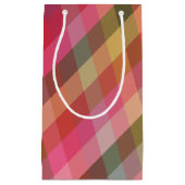 Retro Diagonal Weihnachten Karierter Niedlicher Pr Kleine Geschenktüte (Vorderseite)