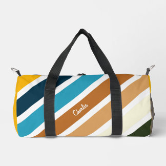 Retro Diagonale Streifen Duffle Bag