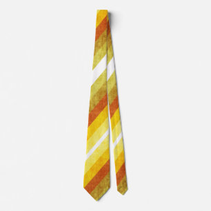 Retro Diagonale Streifen in Gelb und Orange Krawatte